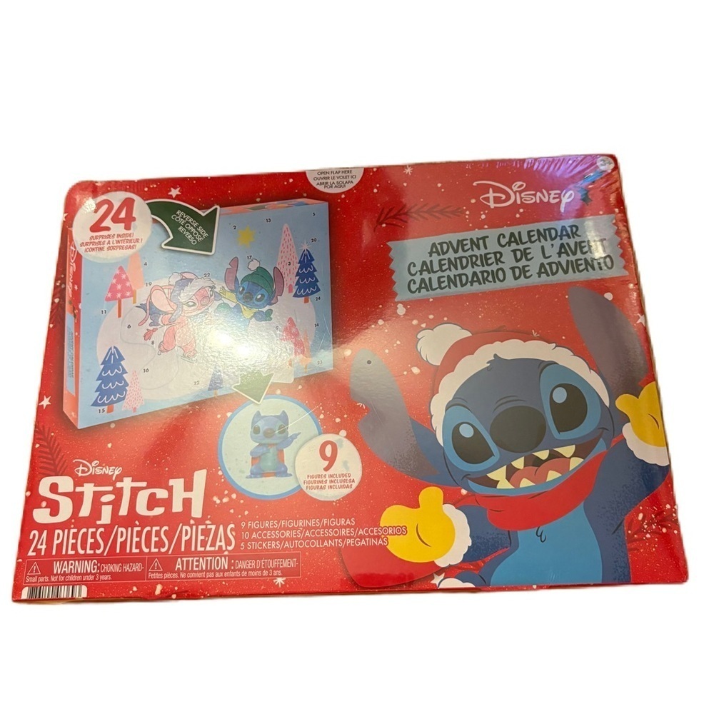 Disney Stitch Figure Red Advent Calendar NEW Countdown Christmas Vacation